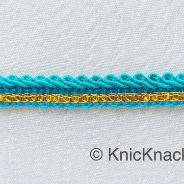 Blue And Gold Gimp Trim, Approx. 8mm wide, Upholstery Trim
